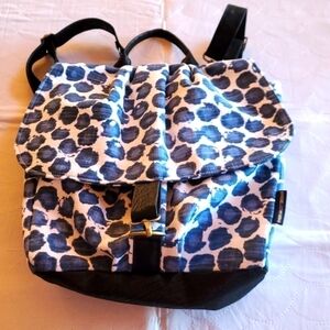 Rebekah Scott Designs Blue Leopard Petal Inside Lining‎ Fabric Sz M/L Backpack